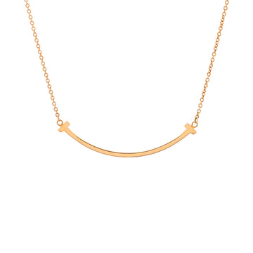 Tiffany & Co. T Smile Pendant Necklace 18K Yellow Gold Small