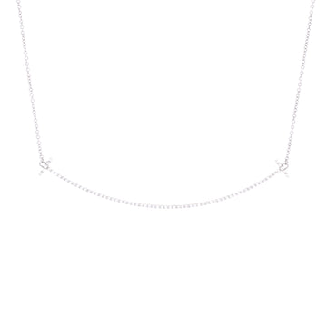 Tiffany & Co. T Smile Pendant Necklace 18K White Gold with Diamonds Large