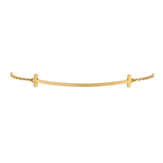Tiffany & Co. T Smile Chain Bracelet 18K Yellow Gold Medium