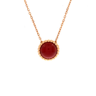 Van Cleef & Arpels Perlee Couleurs Pendant Necklace 18K Rose Gold and Carnelian