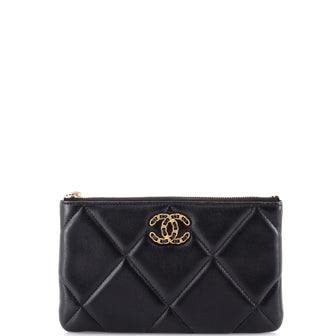 Chanel 19 O Case Pouch Quilted Lambskin Small
