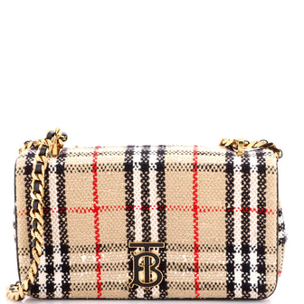 Burberry Lola Shoulder Bag Vintage Check Tweed Small