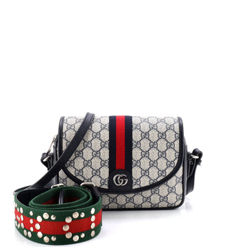 Gucci Ophidia Flap Shoulder Bag GG Coated Canvas Small