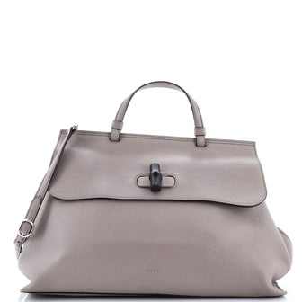 Gucci Bamboo Daily Top Handle Bag Leather Large
