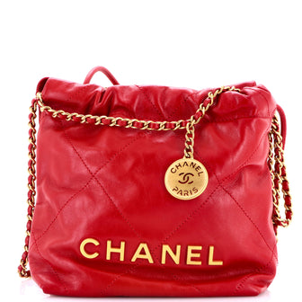 Chanel 22 Chain Hobo Quilted Calfskin Mini