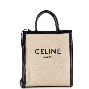 Celine Vertical Cabas Tote Canvas with Leather Small