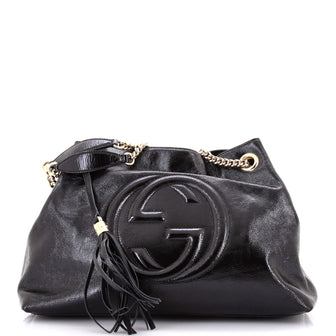 Gucci Soho Chain Strap Shoulder Bag Patent Medium