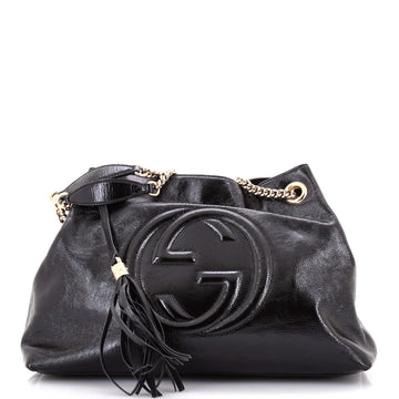 Gucci Soho Chain Strap Shoulder Bag Patent Medium