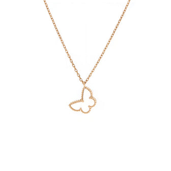 Van Cleef & Arpels Sweet Alhambra Butterfly Pendant Necklace 18K Yellow Gold and Mother of Pearl