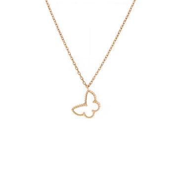 Van Cleef & Arpels Sweet Alhambra Butterfly Pendant Necklace 18K Yellow Gold and Mother of Pearl