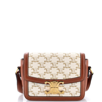 Celine Triomphe Shoulder Bag Triomphe Coated Canvas Teen