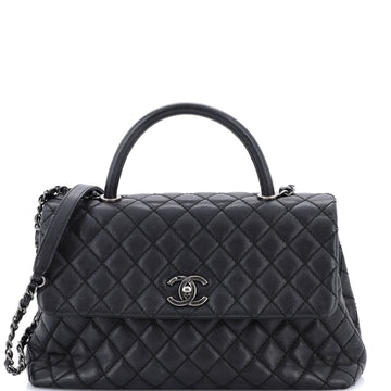 Chanel Coco Top Handle Bag Quilted Caviar Medium