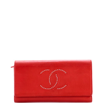 Chanel Timeless CC Flap Wallet Studded Calfskin Long