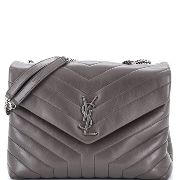 Saint Laurent Loulou Shoulder Bag Matelasse Chevron Leather Medium
