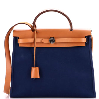 Hermes Herbag Zip Leather and Toile 31