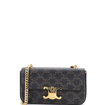 Celine Triomphe Chain Shoulder Bag Triomphe Coated Canvas Small