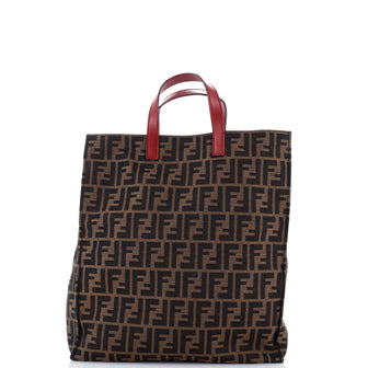 Fendi Open Shopping Tote Zucca Canvas Tall