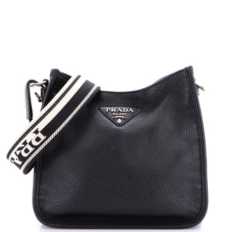 Prada Logo Strap Crossbody Bag Vitello Daino Medium