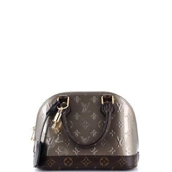 Louis Vuitton Alma Handbag Limited Edition Metallic Monogram Vernis and Monogram Canvas BB