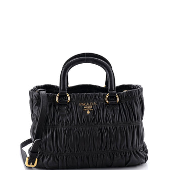 Prada Gaufre Convertible Tote Nappa Leather Small