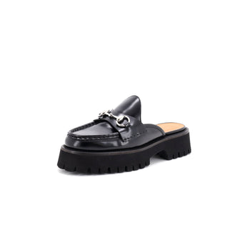 Gucci Women's Horsebit Flatform Mules Leather
