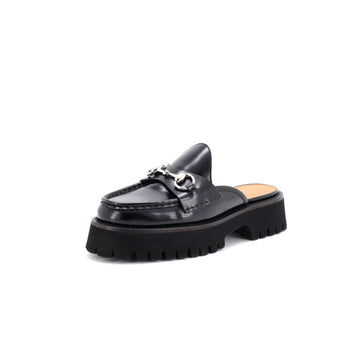 Gucci Women's Horsebit Flatform Mules Leather