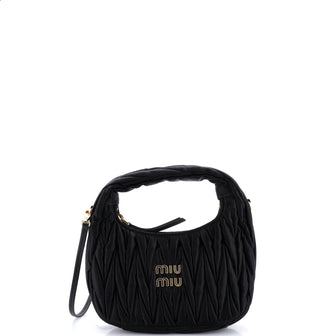 Miu Miu Wander Hobo Matelasse Satin Mini