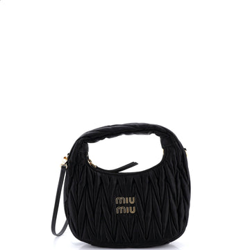 Miu Miu Wander Hobo Matelasse Satin Mini