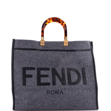 Fendi Sunshine Shopper Tote Wool Large