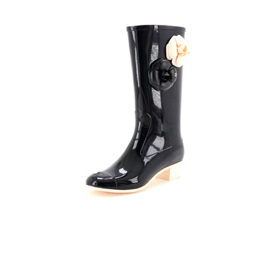 Chanel Women's Camellia Rain Boots Rubber