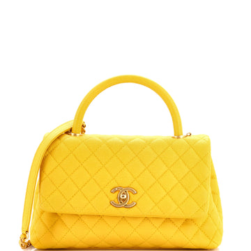 Chanel Coco Top Handle Bag Quilted Caviar Small