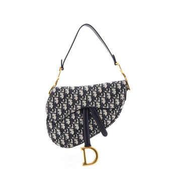 Christian Dior Saddle Handbag Oblique Canvas Medium