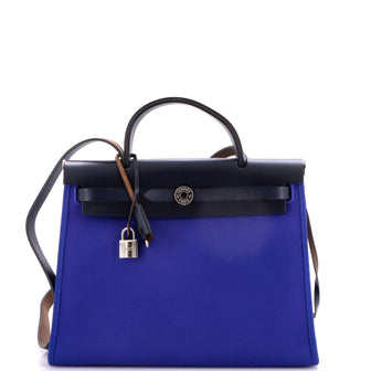 Hermes Herbag Zip Leather and Toile 31