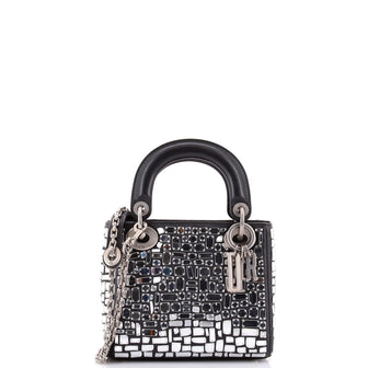 Christian Dior Lady Dior Chain Bag Leather and Mirror Mosaic Mini