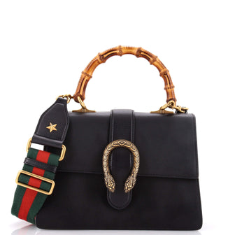 Gucci Dionysus Bamboo Top Handle Bag Leather Medium