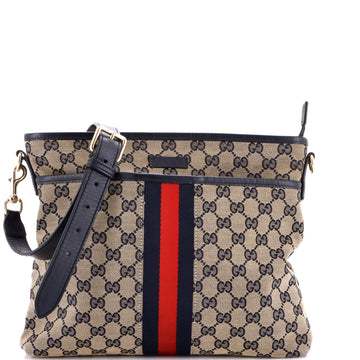 Gucci Front Pocket Web Messenger GG Canvas Small