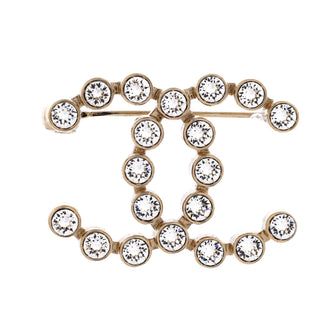 Chanel CC Brooch Metal with Crystals