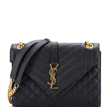 Saint Laurent Classic Monogram Envelope Satchel Mixed Matelasse Leather Medium