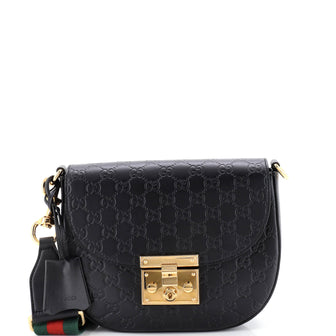 Gucci Padlock Saddle Shoulder Bag Guccissima Leather Medium