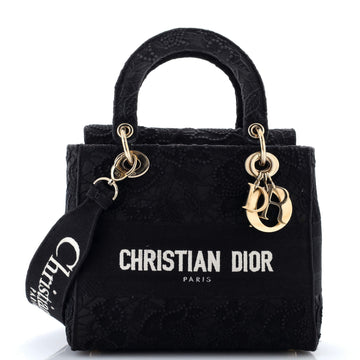 Christian Dior Lady D-Lite Bag Embroidery with Macrame Effect Medium