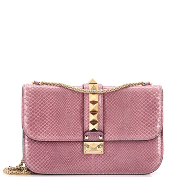 Valentino Garavani Glam Lock Shoulder Bag Python Medium