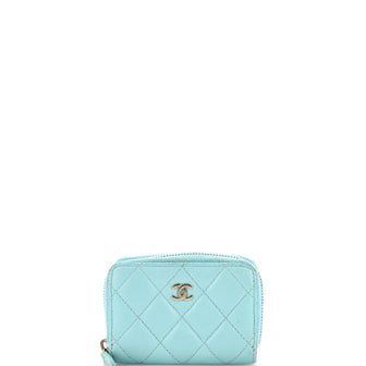 Chanel Zip Around Wallet Quilted Caviar Small