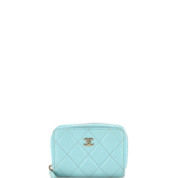 Chanel Zip Around Wallet Quilted Caviar Small