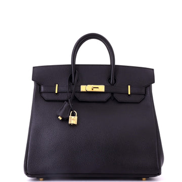 Hermes HAC Birkin Bag Black Ardennes with Gold Hardware 32