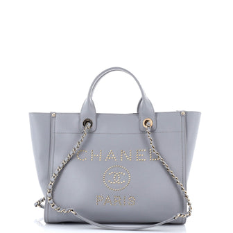 Chanel Deauville Tote Studded Caviar Small
