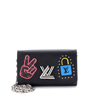 Louis Vuitton Twist Chain Wallet Limited Edition Patches Epi Leather