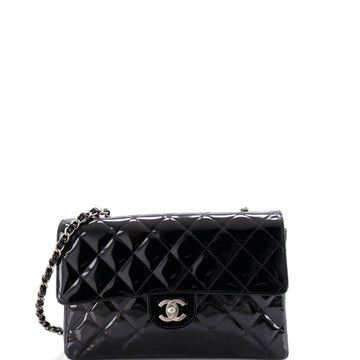 Chanel Vintage Classic Single Flap Bag Quilted Patent Medium
