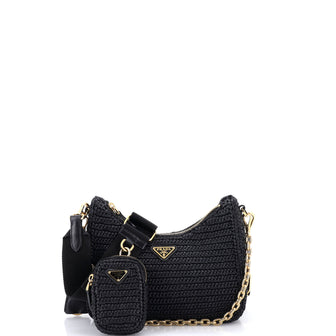 Prada Re-Edition 2005 Shoulder Bag Raffia Small