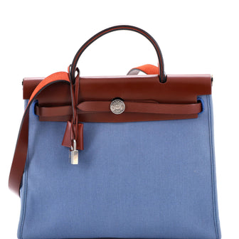Hermes Herbag Zip Leather and Toile 31