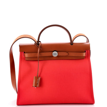 Hermes Herbag Zip Leather and Toile 31
